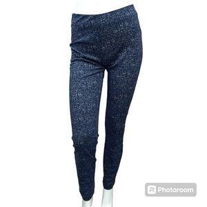 NWT Crosby Medium Blue Crosshatch Print stretchy Fitted Pants Trousers - Small